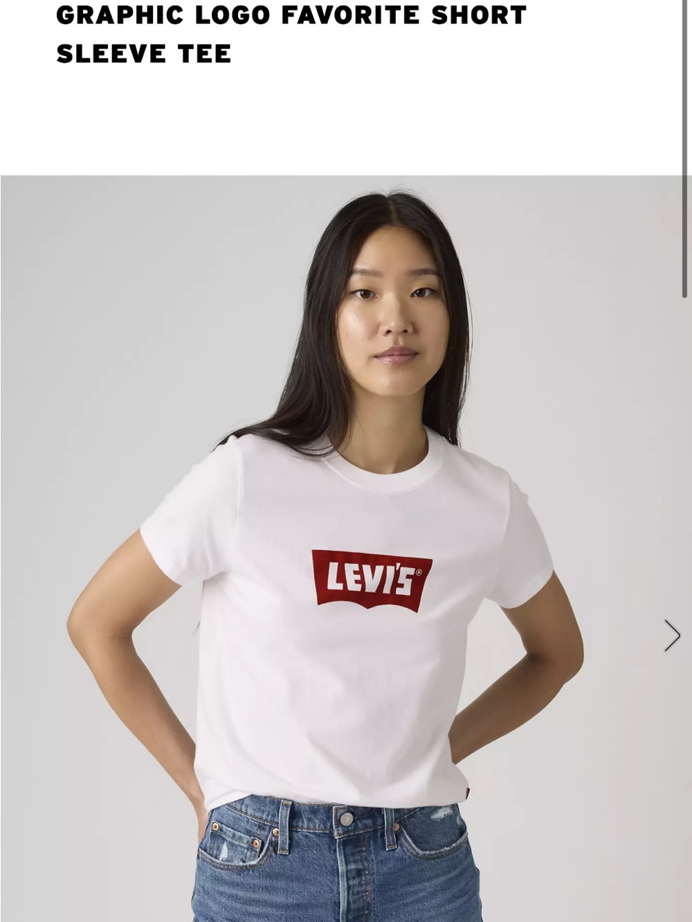 Levi's White Tee with Red Box Logo Classic XS
